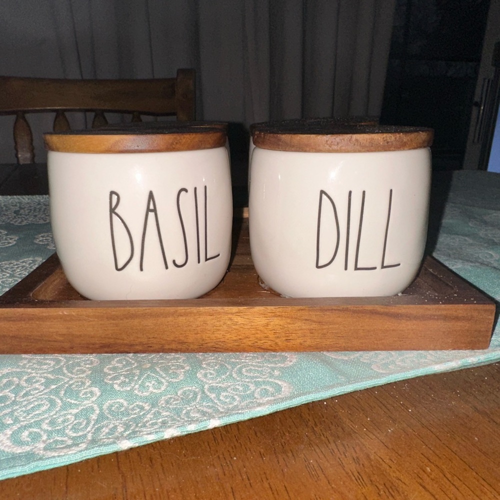 Rae Dunn ceramic spice jars